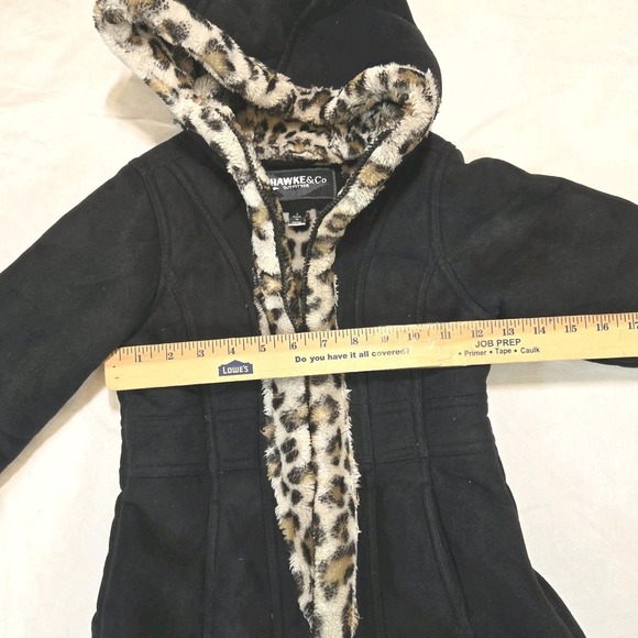 Hawke & Co Black Toddler Jacket with Leopard Trim - Picture 6 of 11